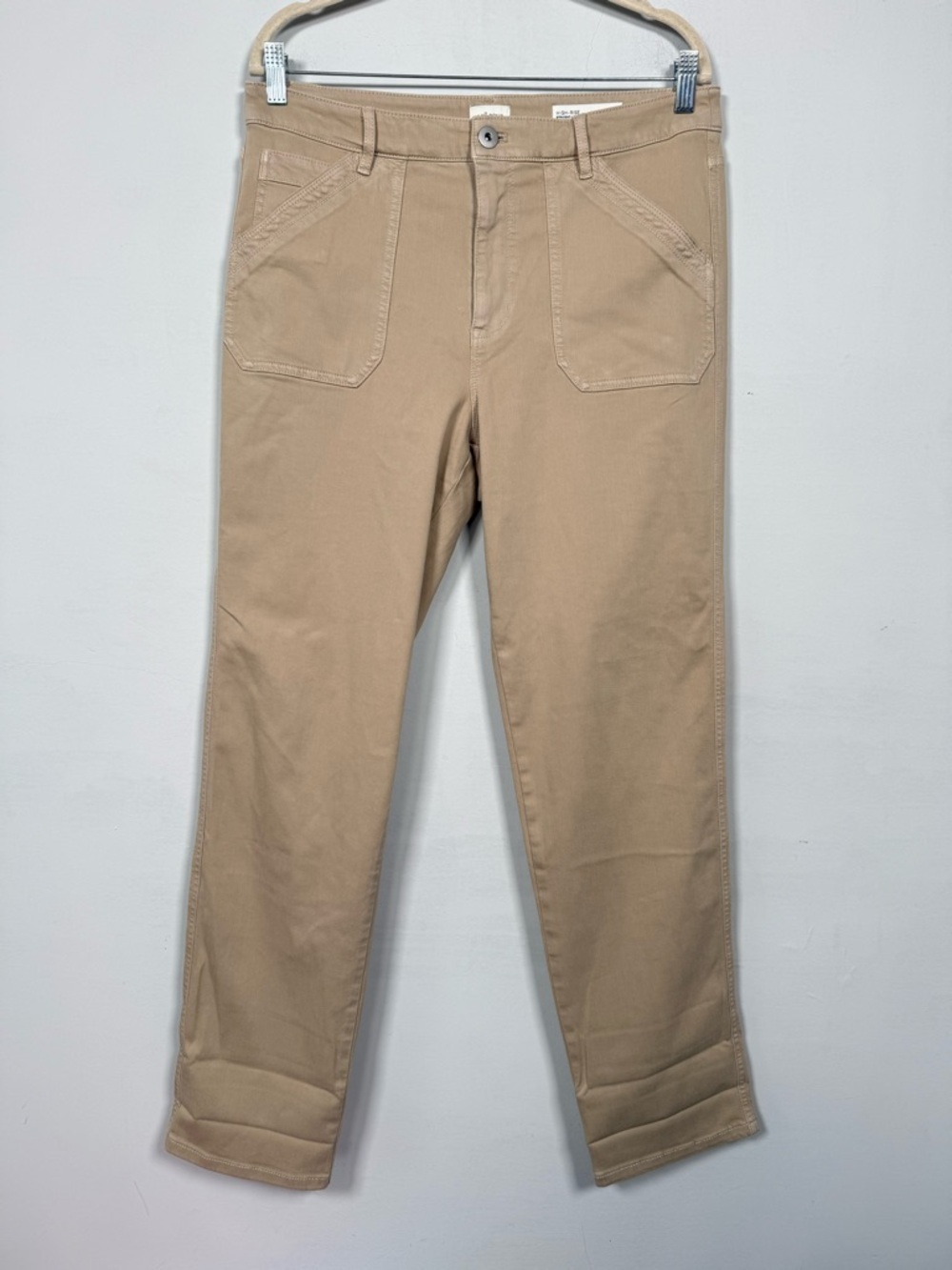 J. Jill Beige High-Rise Straight-Leg Ankle Pants, Size 12R, Great Condition